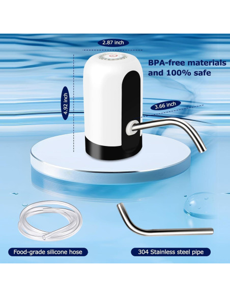 Bomba de Agua Eléctrica 3JINSERDON 5 Galones USB Recargable