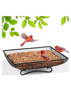 Bandeja Alimentador de Aves MIXXIDEA 28x28 cm Metal Duradero