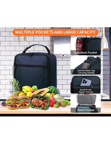 Bolsa de Almuerzo Aislada ZM-YOUTOO Azul Marino 6L