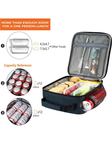 Bolsa de Almuerzo Aislada ZM-YOUTOO Azul Marino 6L