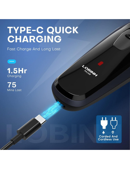 Afeitadora Eléctrica LOBINH PA168 Recargable 4D USB