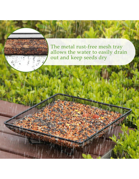 Bandeja Alimentador de Aves MIXXIDEA 28x28 cm Metal Duradero
