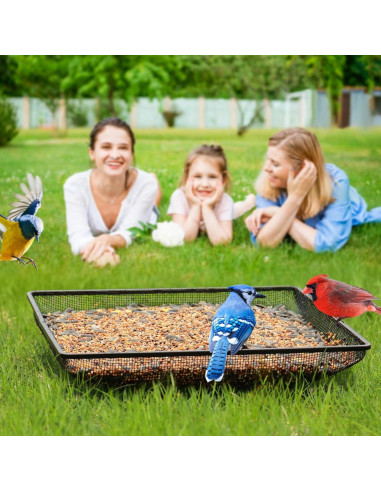 Bandeja Alimentador de Aves MIXXIDEA 28x28 cm Metal Duradero