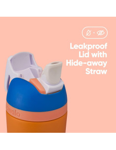 Botella de Agua Aislada Owala Kids 414 ml con Pajilla Naranja/Azul 2