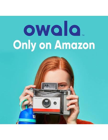 Botella de Agua Aislada Owala Kids 414 ml con Pajilla Naranja/Azul