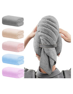 Toallas de Microfibra para Cabello Wuwahold, 5 Piezas 101.6x50.8 cm