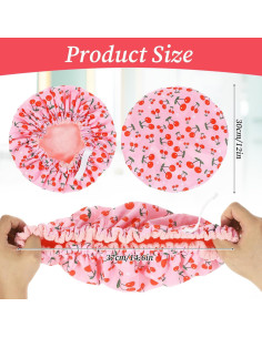 Gorro de Ducha Rosa Hpmjz Impermeable Doble Capa Reutilizable 2