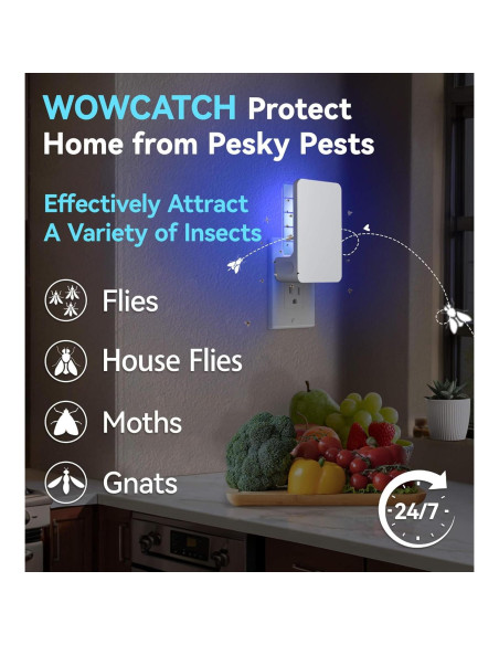 Trampa de Insectos Voladores WowCatch - 2 Dispositivos + 6 Recargas