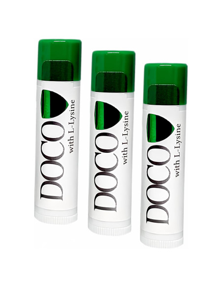 Bálsamo Labial Hidratante DocoShield con Lisina y Docosanol - Paquete de 3