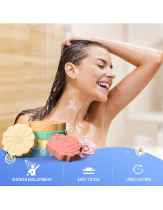 Bombas de Ducha Aromáticas 6 Pack SeasonBliss - Naranja, Menta, Limón, Rosa, Manzanilla, Mar 2