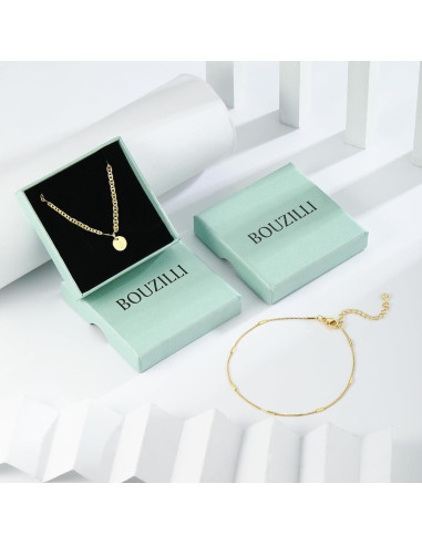 Brazalete de Tobillo Iniciales Oro 14K Ajustable 21.6 cm