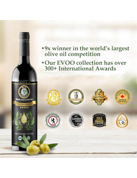 Aceite de Oliva Virgen Extra M.G. Pappas 375ml - Alto Polifenol