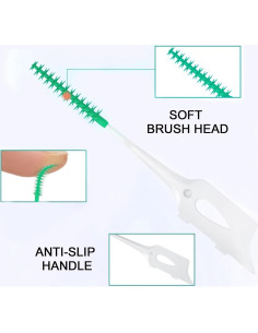 300 Cepillos Interdentales Maoerdental Silicona Suave Verde/Azul 2