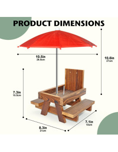Comedero para Ardillas NB2GHYQJ con Paraguas y Soporte de Madera 2