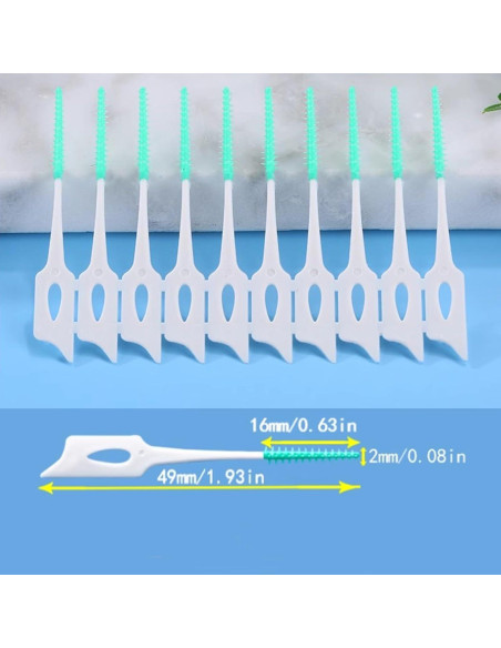 300 Cepillos Interdentales Maoerdental Silicona Suave Verde/Azul