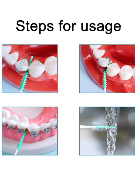 300 Cepillos Interdentales Maoerdental Silicona Suave Verde/Azul