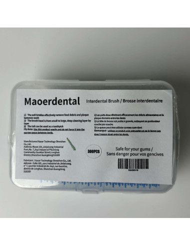 300 Cepillos Interdentales Maoerdental Silicona Suave Verde/Azul
