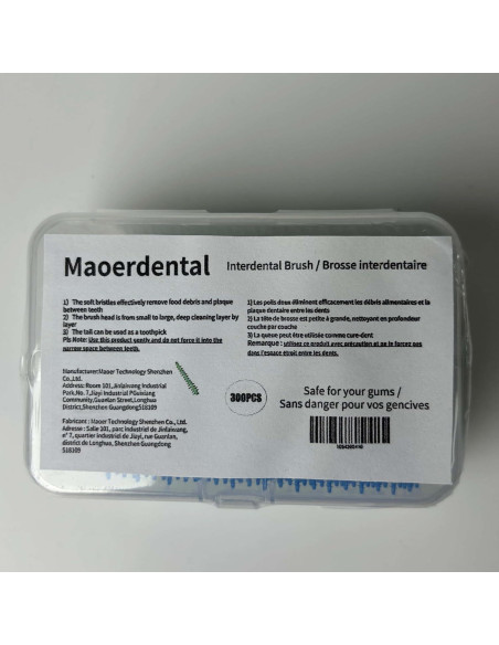 300 Cepillos Interdentales Maoerdental Silicona Suave Verde/Azul