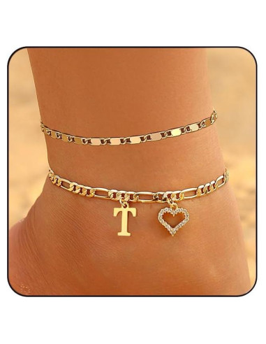 Brazalete de Tobillo Inicial Dorado Wremily Impermeable 20.32 cm