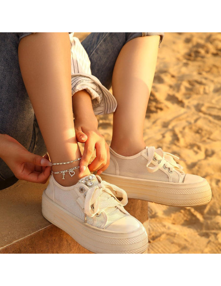 Brazalete de Tobillo Inicial Dorado Wremily Impermeable 20.32 cm