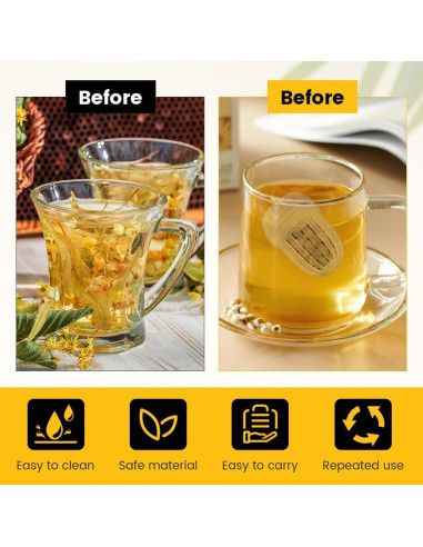 Juego de 3 Infusores de Té Reutilizables Kazheon 6.2x4.5cm