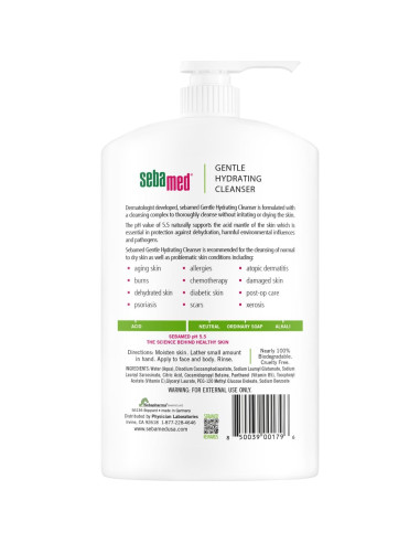 Limpiador Hidratante Suave Sebamed 1 Litro Sin Fragancia pH 5.5