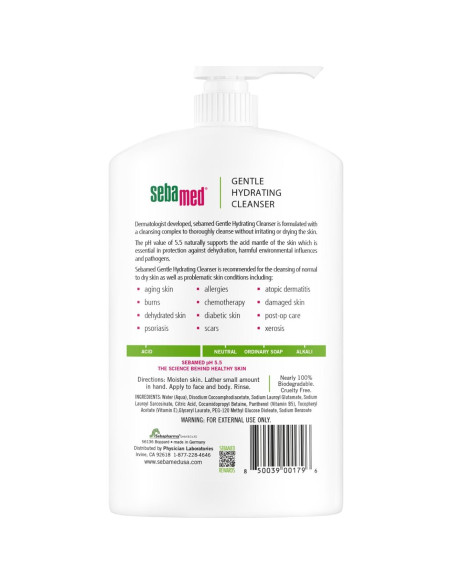 Limpiador Hidratante Suave Sebamed 1 Litro Sin Fragancia pH 5.5