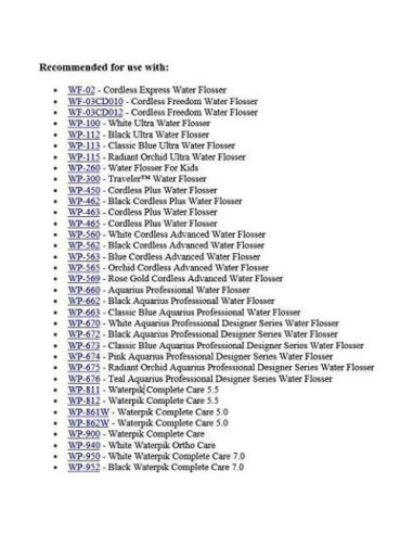 Consejos de chorro clásico Waterpik VWONST - Paquete de 9