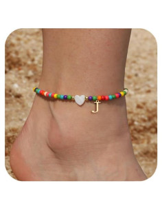 Pulsera de Tobillo Honsny para Mujeres con Cuentas Coloridas