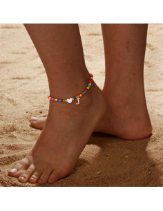 Pulsera de Tobillo Honsny para Mujeres con Cuentas Coloridas 2