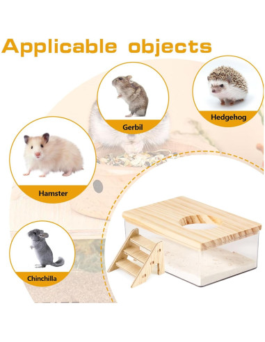 Contenedor de Baño de Arena para Hámster Guleite Rectángulo Pequeño