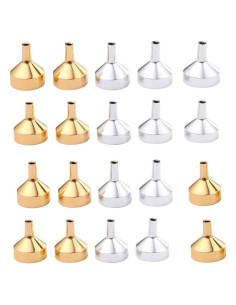 20 Embudos Metálicos Mini para Perfumes y Especias - Kopida