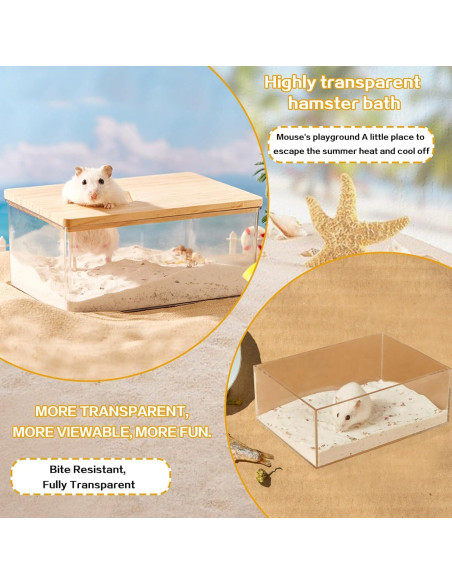 Contenedor de Baño de Arena para Hámster Guleite Rectángulo Pequeño