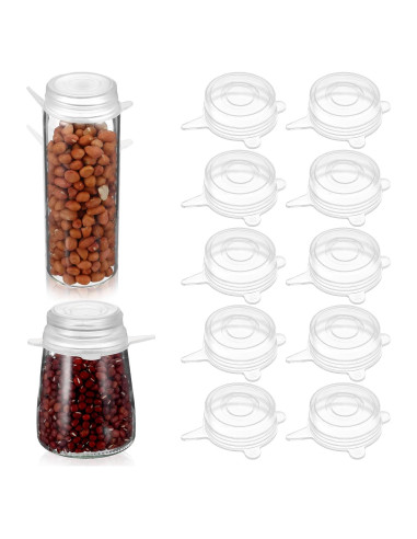 10 Tapas de Silicona Reutilizables Lusofie 5 cm para Alimentos