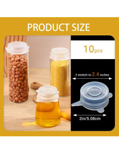 10 Tapas de Silicona Reutilizables Lusofie 5 cm para Alimentos 2
