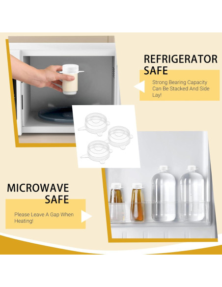 10 Tapas de Silicona Reutilizables Lusofie 5 cm para Alimentos