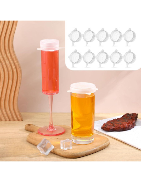 10 Tapas de Silicona Reutilizables Lusofie 5 cm para Alimentos