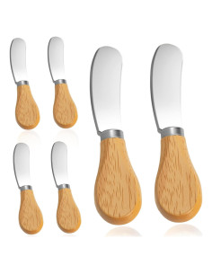 Juego de Cuchillos para Queso Darlingao - 6 Pcs con Mango de Madera