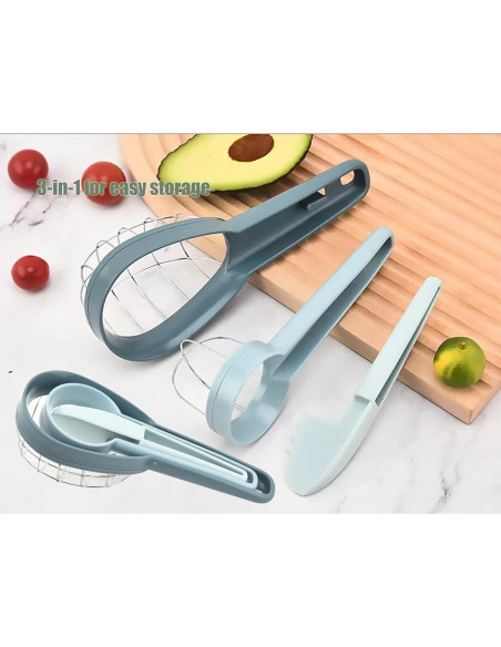 Cortador 3 en 1 FAMMOM de Aguacate y Kiwi Acero Inoxidable
