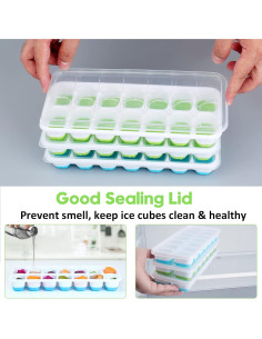 Bandeja de Hielo de Silicona Jrisbo - 8 Piezas Apilables 2