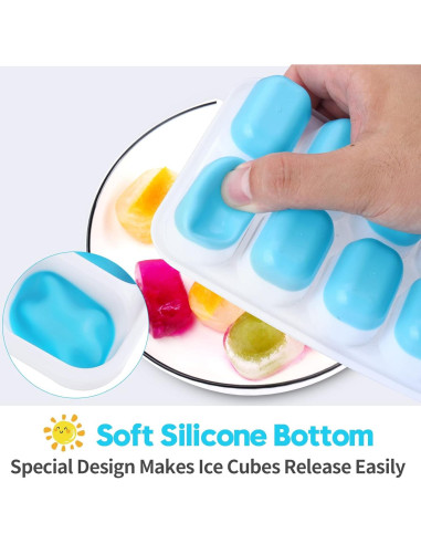 Bandeja de Hielo de Silicona Jrisbo - 8 Piezas Apilables