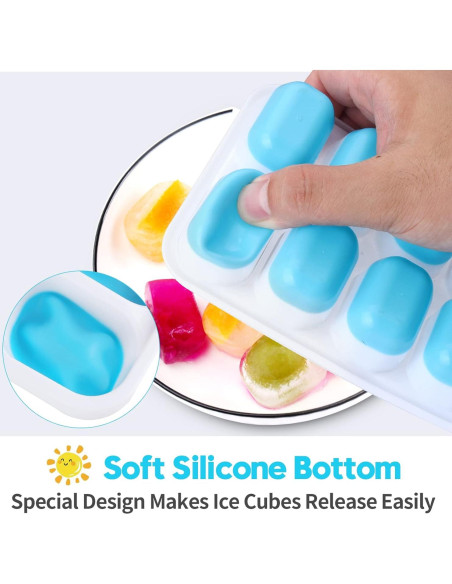 Bandeja de Hielo de Silicona Jrisbo - 8 Piezas Apilables