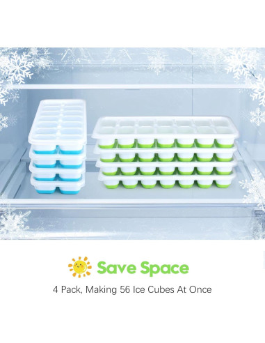 Bandeja de Hielo de Silicona Jrisbo - 8 Piezas Apilables