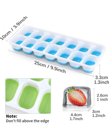 Bandeja de Hielo de Silicona Jrisbo - 8 Piezas Apilables