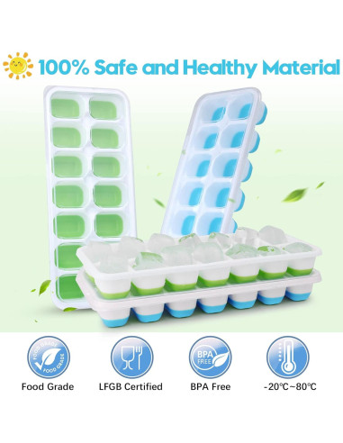 Bandeja de Hielo de Silicona Jrisbo - 8 Piezas Apilables