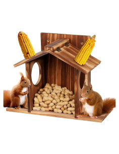 Comedero para Ardillas Sapsisel de Madera, 34x18 cm, Exterior