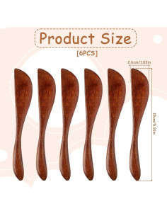 Juego de 6 Cuchillos de Mantequilla de Madera Molain 15 cm 2