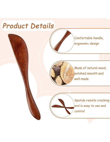 Juego de 6 Cuchillos de Mantequilla de Madera Molain 15 cm