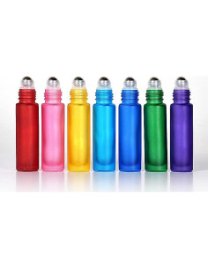 10 Botellas de Rodillo de Vidrio YORROR 10ml Rosa Reutilizables 2