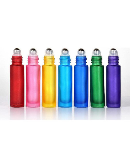 10 Botellas de Rodillo de Vidrio YORROR 10ml Rosa Reutilizables